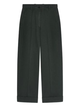 Dries Van Noten cuffed cotton pants - Green