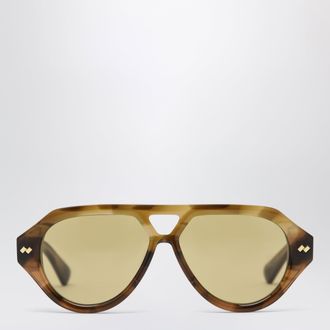 Bottega Veneta Dizzy aviator sunglasses in recycled acetate, Havana