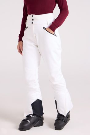 Mountain Warehouse Avalanche Womens Ski Pants High Waist Warm Insulated Snow Proof Winter Trouser White - Size 16 UK