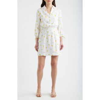 Lilly Pulitzer Abralynn Linen Shirtdress in Pink Muse Lemon Bee Half Drop at Nordstrom, Size 10