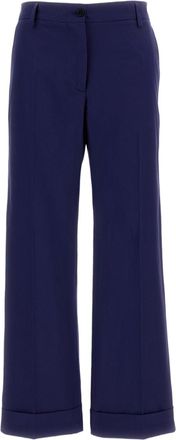 Alberto Biani Blue Wide-Leg Pressed Crease Pants
