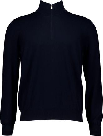 Gran Sasso Mock Zip Turtleneck - Heren - Coltruien - Blauw - 3XL - Truien & Vesten