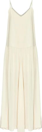 Forte_Forte pleat-detail maxi dress - Neutrals