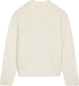Jacquemus Pull &agrave; dos logo - Heren - Ronde hals truien - Beige - S - Wol - Truien & Vesten