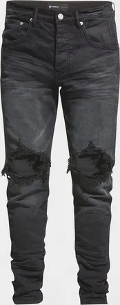 Purple Men & apos;s P002 Black Wash Blowout Slim Jeans