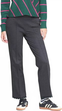 Vilagallo Carole Embroidered Straight Leg Pants In Grey