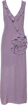 Moschino floral-appliqu&eacute; dress - Purple