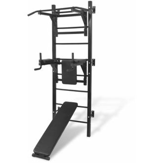 vidaXL M&aacute;quina De Musculaci&oacute;n Multiusos Para La Pared Negra Vidaxl