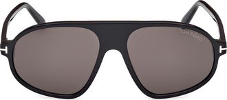 Tom Ford 58mm Pilot Sunglasses in Shiny Black /Smoke at Nordstrom Rack
