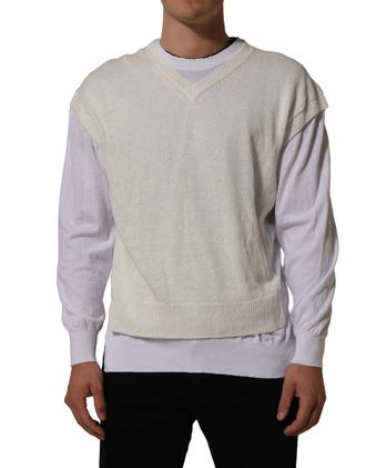 Dolce & Gabbana Flax Crewneck Sweater - White