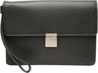 Louis Vuitton Pre-owned Selenga Clutch - Dames - Vintage Clutch - Zwart - ONE Size - Leer - Vintage
