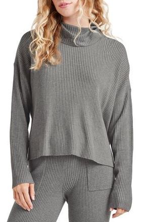 Splendid Georgie Cowl Neck Rib Sweater in Heather Grey at Nordstrom Rack, Size X-Large