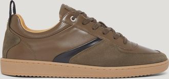 Belstaff Croft Trainer Mens Nappa Leather Faded Olive Size UK 10