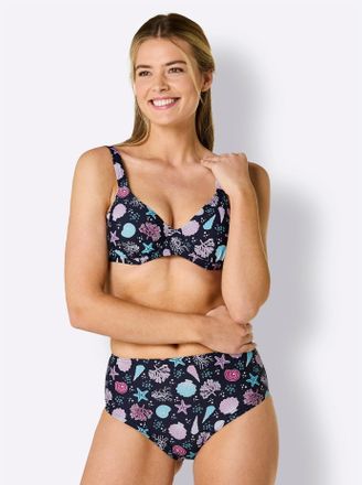 Feel Good B&uuml;gel-Bikini FEEL GOOD, Damen, Gr. 38, Cup D, blau (marine, aqua, bedruckt), Elasthan, Polyamid, Bikini-Sets B&uuml;gel-Bikini
