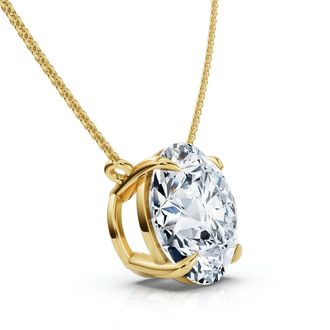 Pompeii3 4Ct Diamond Solitaire Pendant 14k Gold 18 Necklace Lab Grown Certified
