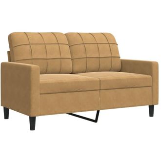 vidaXL Sof&aacute; De 2 Plazas Terciopelo Marr&oacute;n 120 Cm Vidaxl