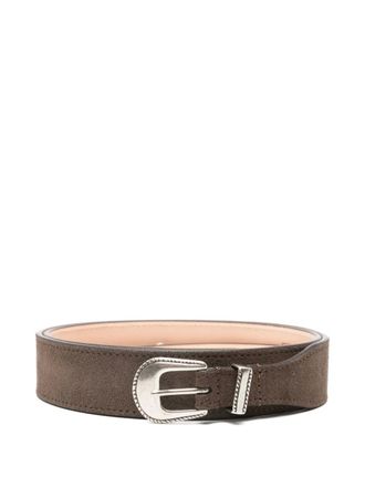 Paura Eduardo buckle belt - men - Calf Suede - M - Brown