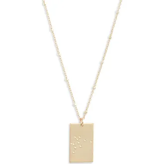 Set & Stones Zodiac Constellation Pendant Necklace in Gold - Aquarius at Nordstrom