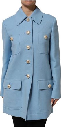 Dolce & Gabbana Trenchcoat - Dames - Mantel - Blauw - M - Leer - Jassen