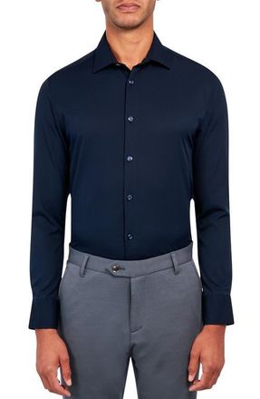 Brooklyn Brigade Slim Fit Solid Performance Dress Shirt in Navy at Nordstrom, Size 14.5