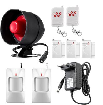 OEM Kit De Seguridad Con Alarma Para El Hogar, Conjunto De 9 Piezas Con Sirena De 115 Db, Detector De Movimiento, Sensor De Puerta/ventana Y Control Remot