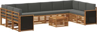vidaXL Conjunto De Sof&aacute;s De Exterior 8 Uds. Natural Y Antracita Vidaxl