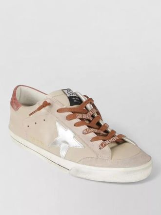 Golden Goose superstar leather sneakers perforated star heel tab