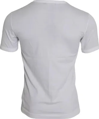 Dolce & Gabbana Mens White King Of Love Round Neck Short Sleeves T-Shirt Cotton