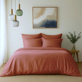 Febronie Juego de cama (65x65) algod&oacute;n terracotta 240x220+2(65x65)