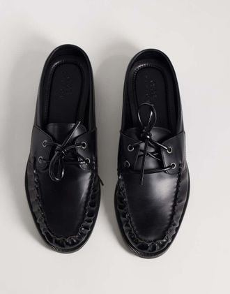 Asos sabot stringati con arricciature in nero