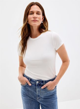 Contemporaine Womens Plain fitted crew-neck T-shirt