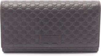 Gucci Brown Leather Long Wallet (Bi-Fold) (Pre-Owned)