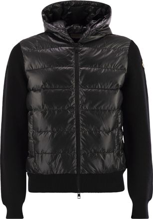 Moncler Wool Lined Hooded Zip Up Sweatshirt