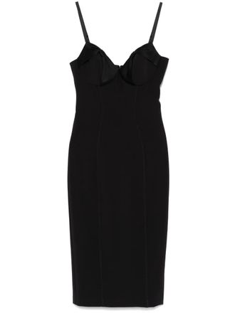 Elisabetta Franchi satin-bows crepe mini dress - women - Polyester - 46 - Black