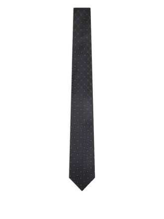 Giorgio Armani monogram-jacquard silk tie - men - Silk - One Size - Black
