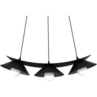 Lumicom Miller Sospensione, 3X E27, max 42W, metallo, nero opaco, L.70cm - Lumicom