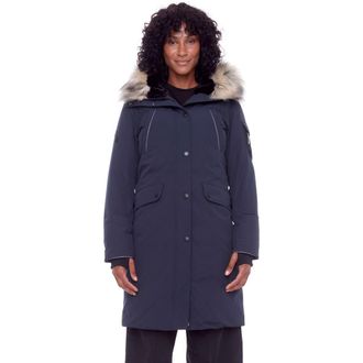 Alpine North LAURENTIAN - Vegan Down Long Parka Winter with Faux Fur Hood in Navy at Nordstrom, Size X-Large