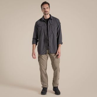 Craghoppers Heren Adventure III Nosilife shirt met lange mouwen (Zwarte peper)