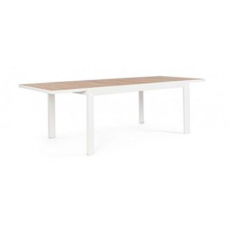 Konte Design Mesa extensible de aluminio efecto madera 160x100-240x100 cm