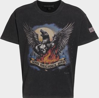 Who Decides War by Ev Bravado Mens Moon Jersey Graphic T-Shirt