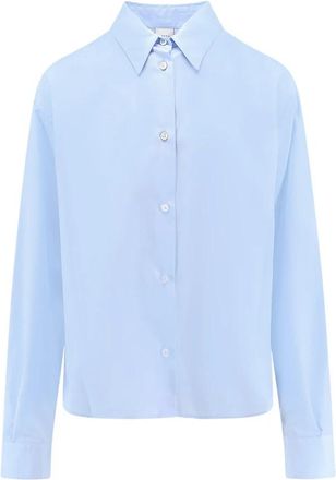 Aspesi Asymmetrisch Hemd - Dames - Overhemden - Blauw - M - Katoen - Overhemden