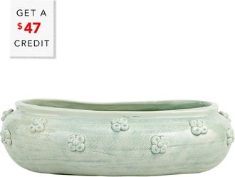 Vietri Vietri Giardino Di Fiori Celadon Oval Planter With $47 Credit