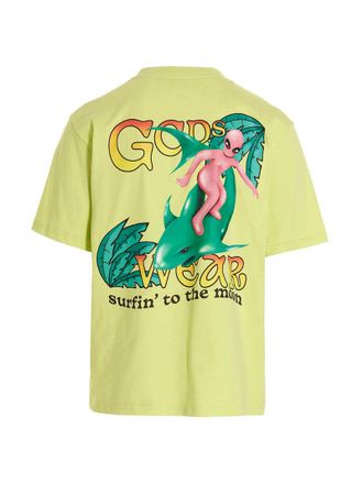 GCDS Logo-Embroidered Cotton T-Shirt - Lime
