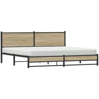 vidaXL Vidaxl - Estructura De Cama Sin Colch&oacute;n Metal Roble Sonoma 193x203 Cm