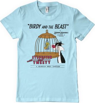 Looney Tunes Officially Licensed Birdy and The Beast Mens T-Shirt (Sky Blue), Large