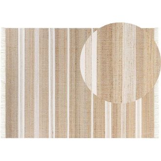 Beliani Rug TALPUR White 160 x 230 cm Jute