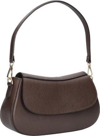 Notre-V Diara Classic Grain - Dames - Schoudertassen - Bruin - ONE Size - Leer - Tassen