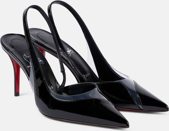 Christian Louboutin Posticha 80 leather and PVC slingback pumps