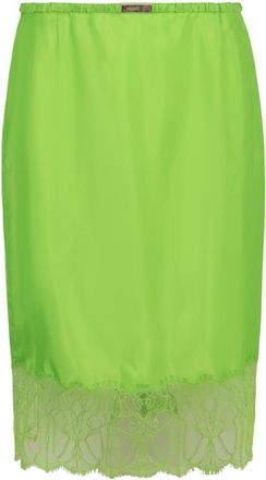 Gucci Gonna In Viscose Twill With Floral Lace