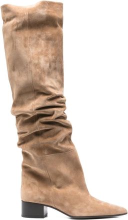 Khaite 40mm Andee Suede Knee Boots - Womens - Calf Leather/Calf Suede